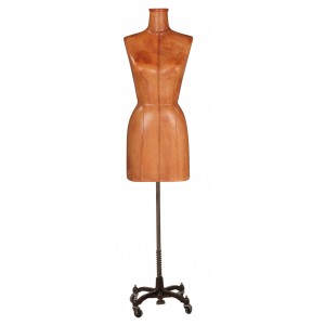 Vintage Leather Display Missy Dress Form 